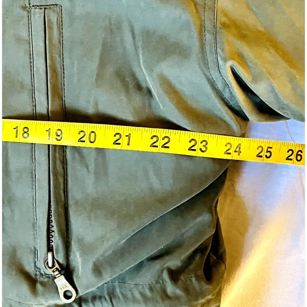 St Johns Bay Vintage Winter Jacket Hooded M Army Green Removable Liner Quilted